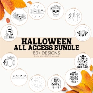 Halloween All Access Bundle | Spooky Embroidery | Ghosts Embroidery | Hand Embroidery Pattern | Printable Embroidery | Instant Download PDF