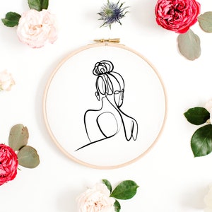 Female Embroidery Pattern | Beginner Embroidery Pattern PDF | Hand Embroidery Design | Digital Embroidery Instant Download | Printable