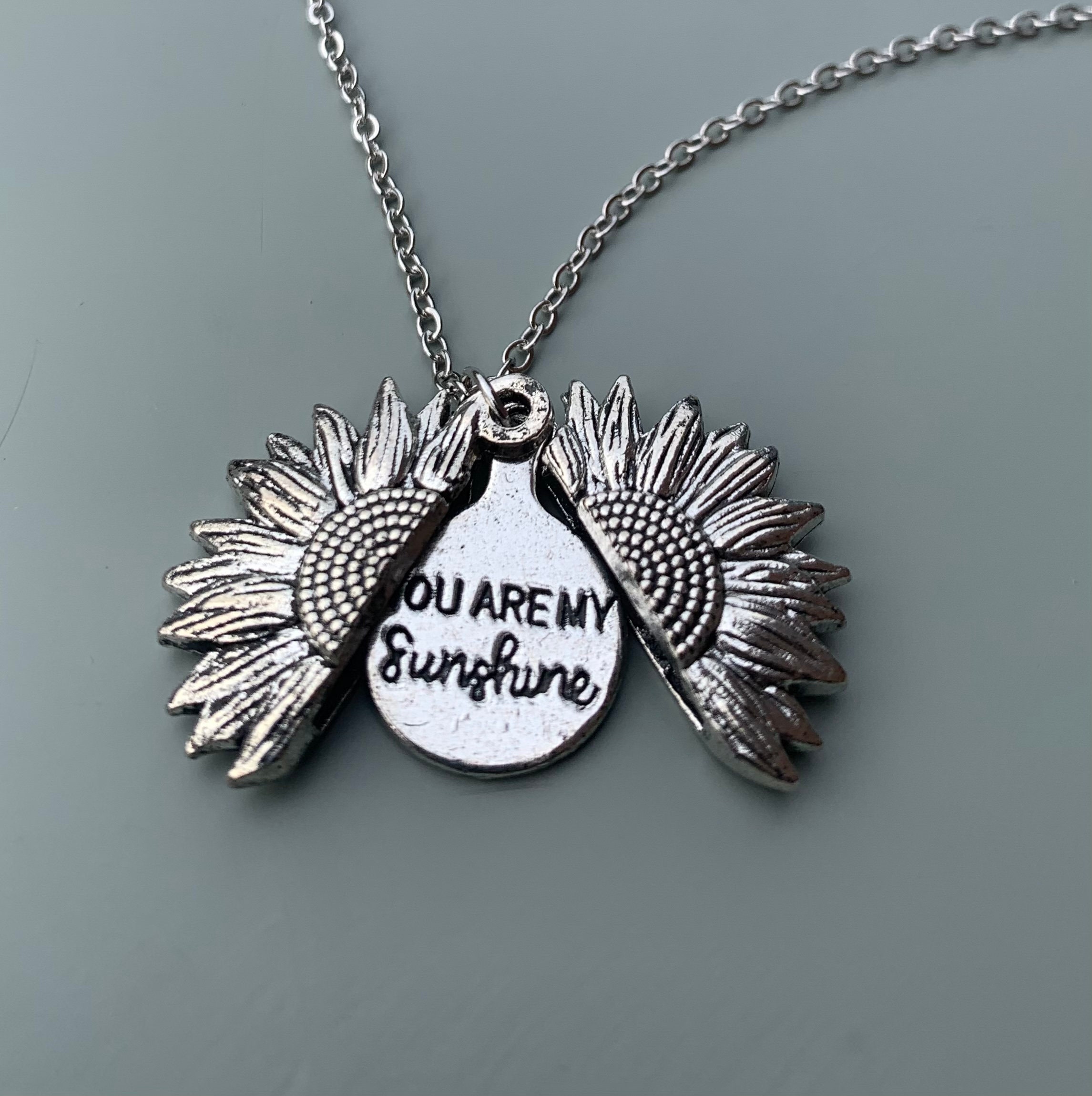 You Are My Sunshine Sunflower Necklace Friendship Necklace You