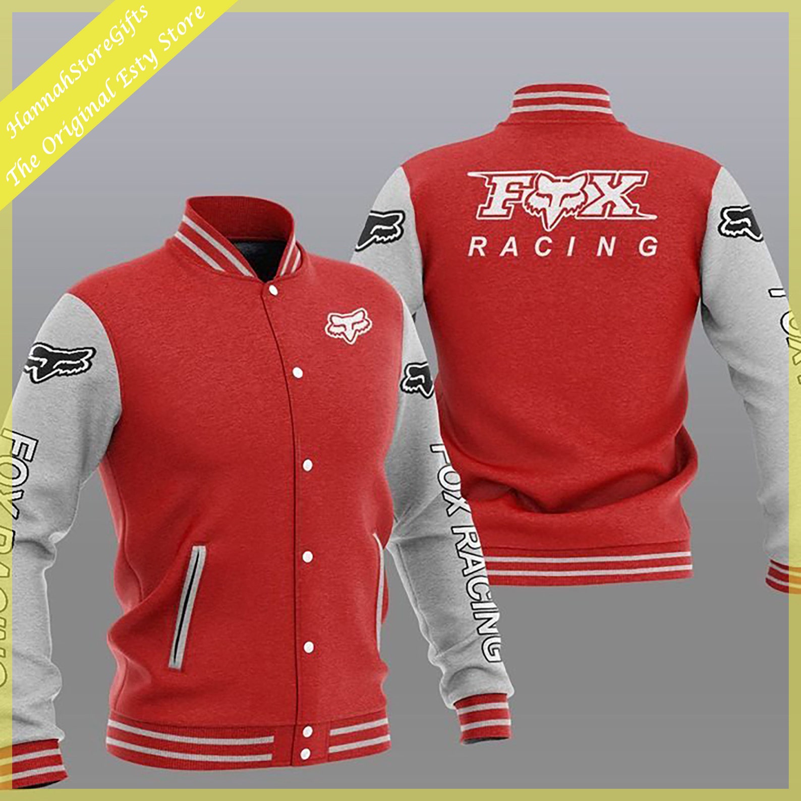 Fox Racing Baseball Jacket Sport Jacket American Football Team | Etsy
