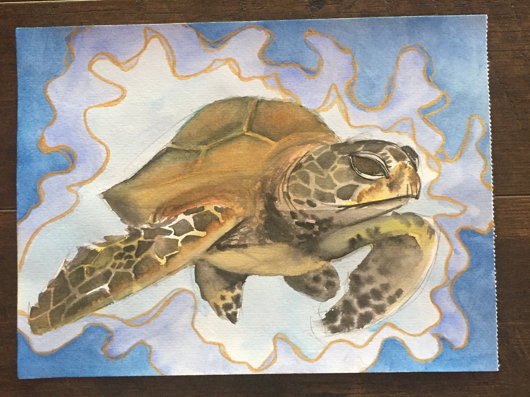 Snake and Turtle Watercolour pieces | Etsy