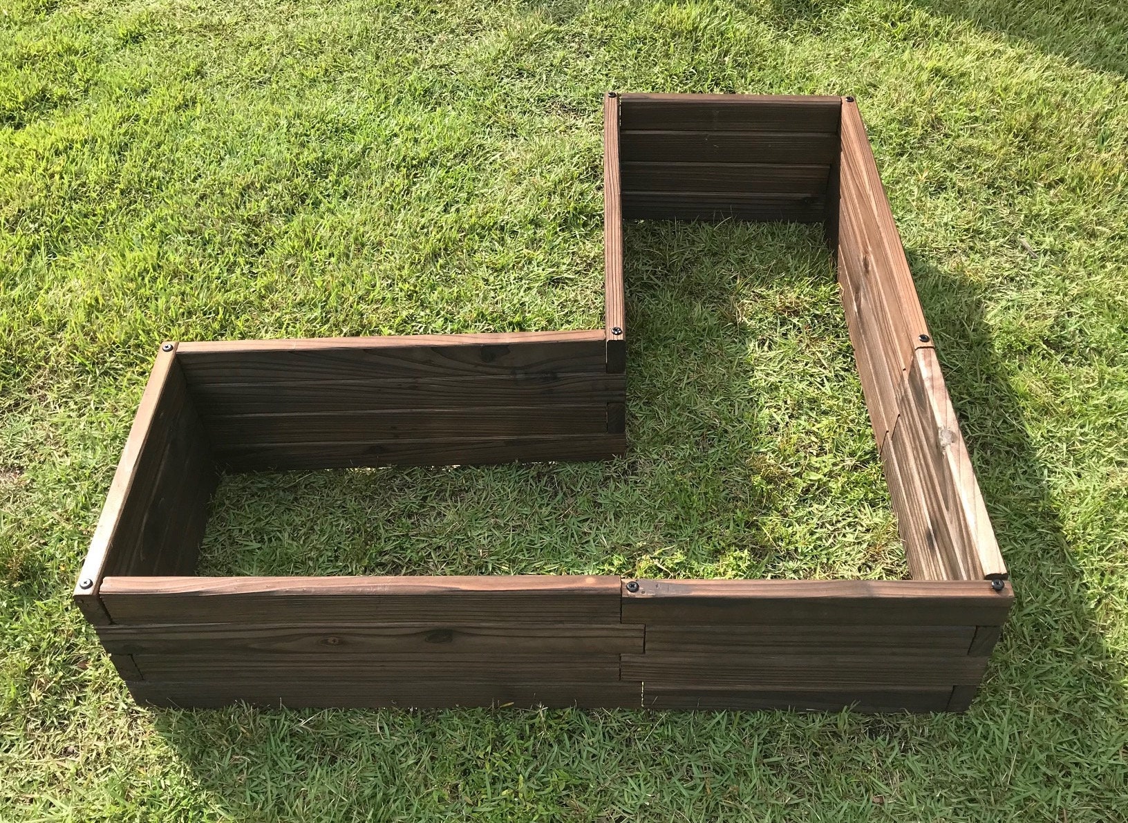 Outdoor Wooden Lshaped Corner Planter Box 40x16inches Garden Etsy