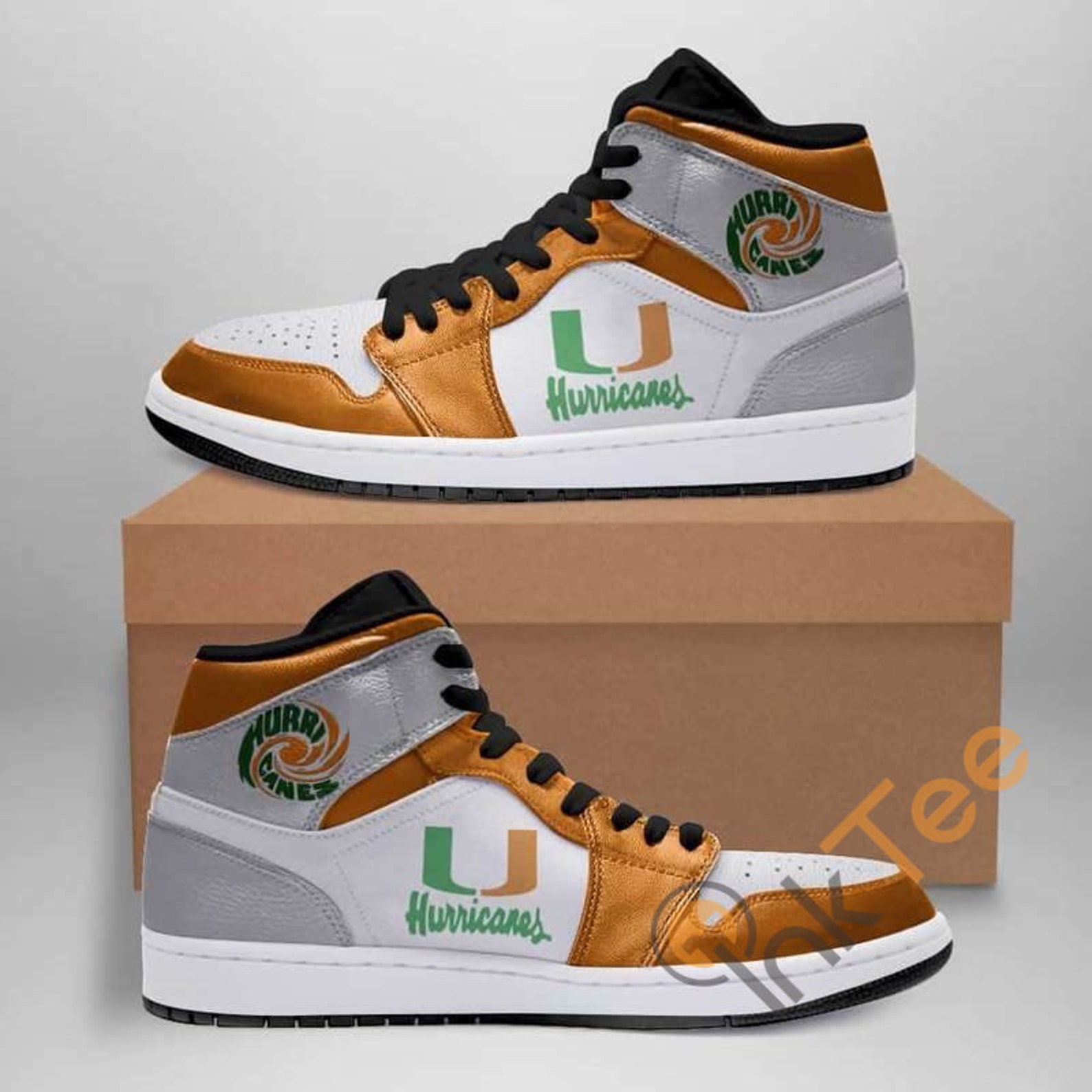 Miami Hurricanes Ver7 Football Ncaa Air Jordan Hightop Jd 1 | Etsy