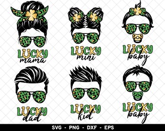 St Patrick's Day svg, Kids St Patricks Day png, One Lucky Mama svg, One Lucky Dad png, Lucky Sublimation, One Lucky Mini svg, Lucky Family