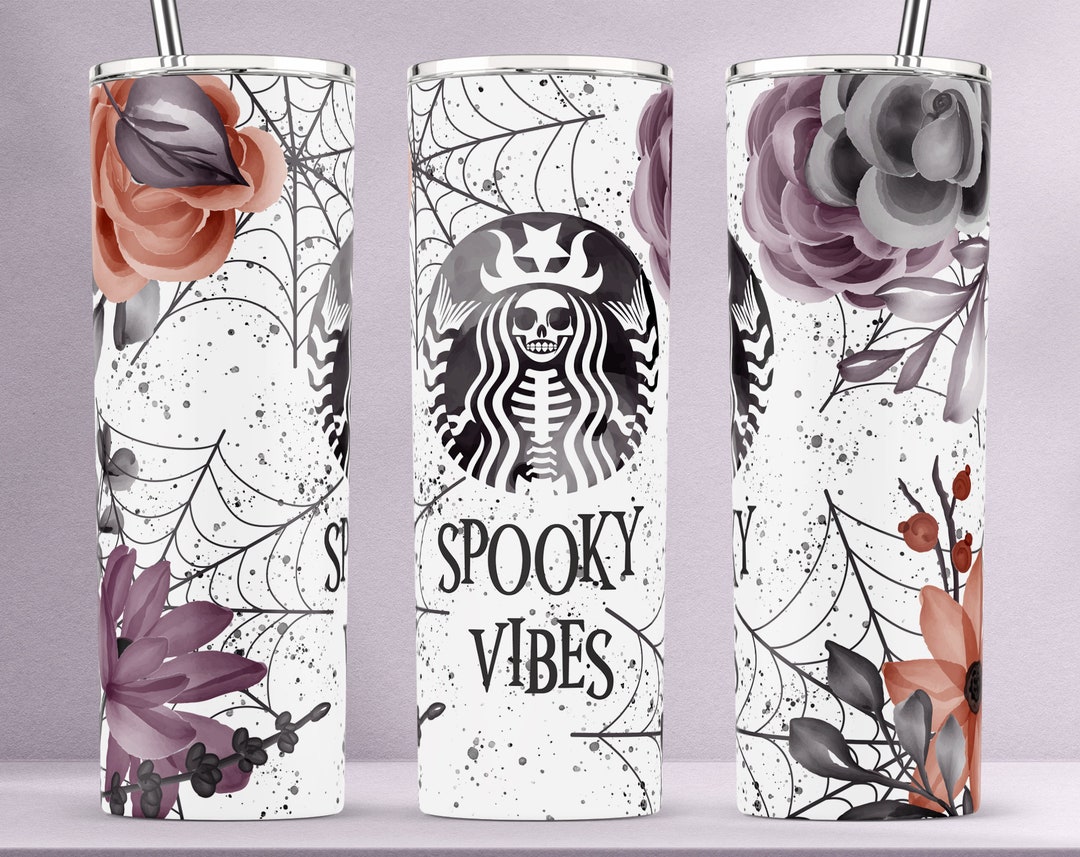 Halloween Tumbler Wrap, Spooky Vibes Tumbler Png, Halloween Tumbler
