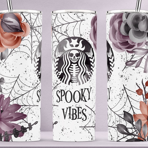 Halloween Tumbler Wrap, Spooky Vibes Tumbler png, Halloween Tumbler Design, Halloween Tumblers png, Spooky Tumbler Wrap, 20oz Skinny Tumbler