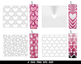 Valentine's Day Burst Tumbler Template, Heart Burst Tumbler Wrap, Hearts Tumbler svg Bundle, Tumbler Burst Epoxy 20 oz, Heart Tumbler Wrap