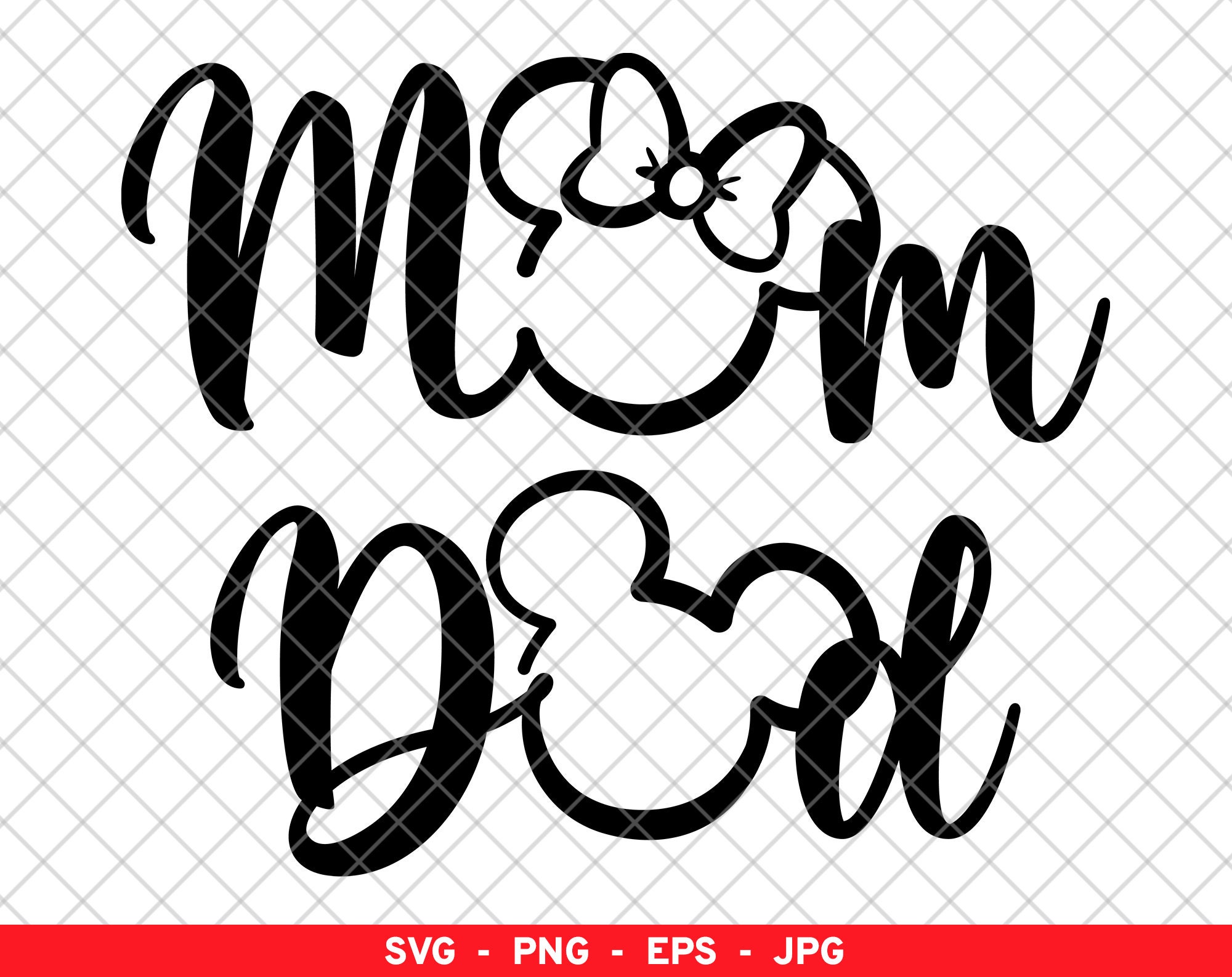 Mom Dad SVG PNG EPS, Disney Mom Dad svg, Mommy Daddy svg, Mickey and …