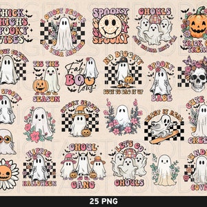 Retro Halloween Bundle, Retro Halloween png, Groovy Halloween Sublimation Designs, Hippie Halloween png, Spooky Babe png, Ghouls Sublimation