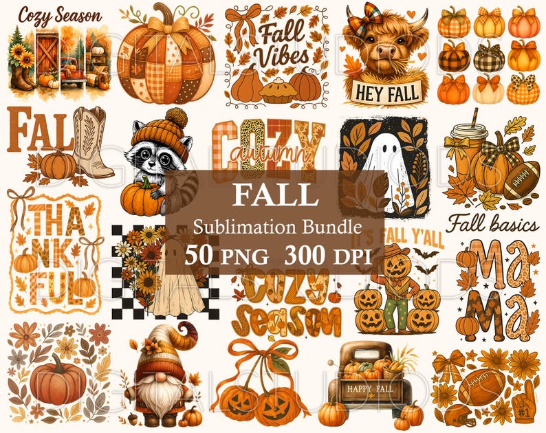 Retro Fall Bundle Png, Autumn Sublimation Designs, Trendy Fall Png ...
