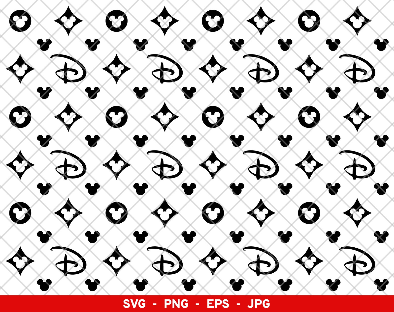 Disney Louis Vuitton Pattern svg LV Disney Monogram svg | Etsy