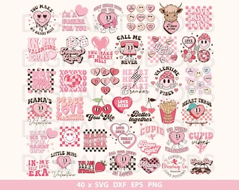 Retro Valentine svg, Valentines png Bundle, Valentines Day svg, Valentines Sublimation Design, Groovy Valentine svg, Love png, Heart svg