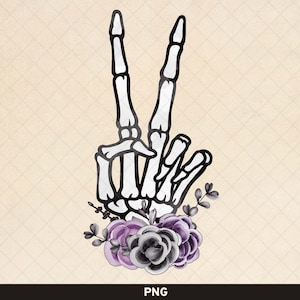 Skeleton Peace Sign png, Skeleton Hand Halloween png, Retro Halloween Design, groovy Halloween Sublimation, vintage Halloween png
