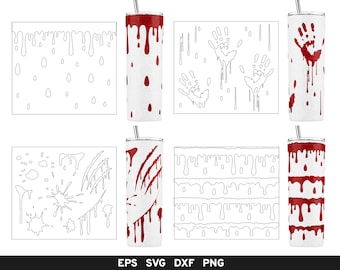 Blood Burst Tumbler Template, Halloween Burst Tumbler Bundle, Halloween Glitter Burst Tumbler Template, Horror Tumbler Burst Wrap svg dxf