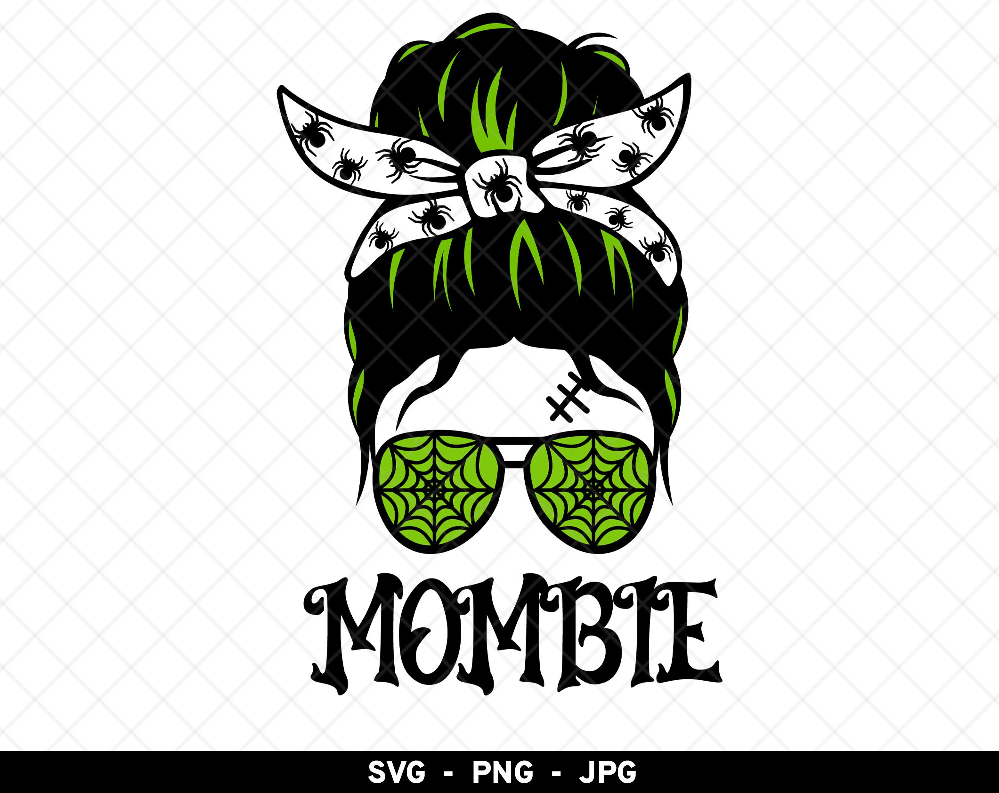 Mombie Svg, Halloween Mom Svg, Mombie Sublimation, Mombie Messy Bun Png ...