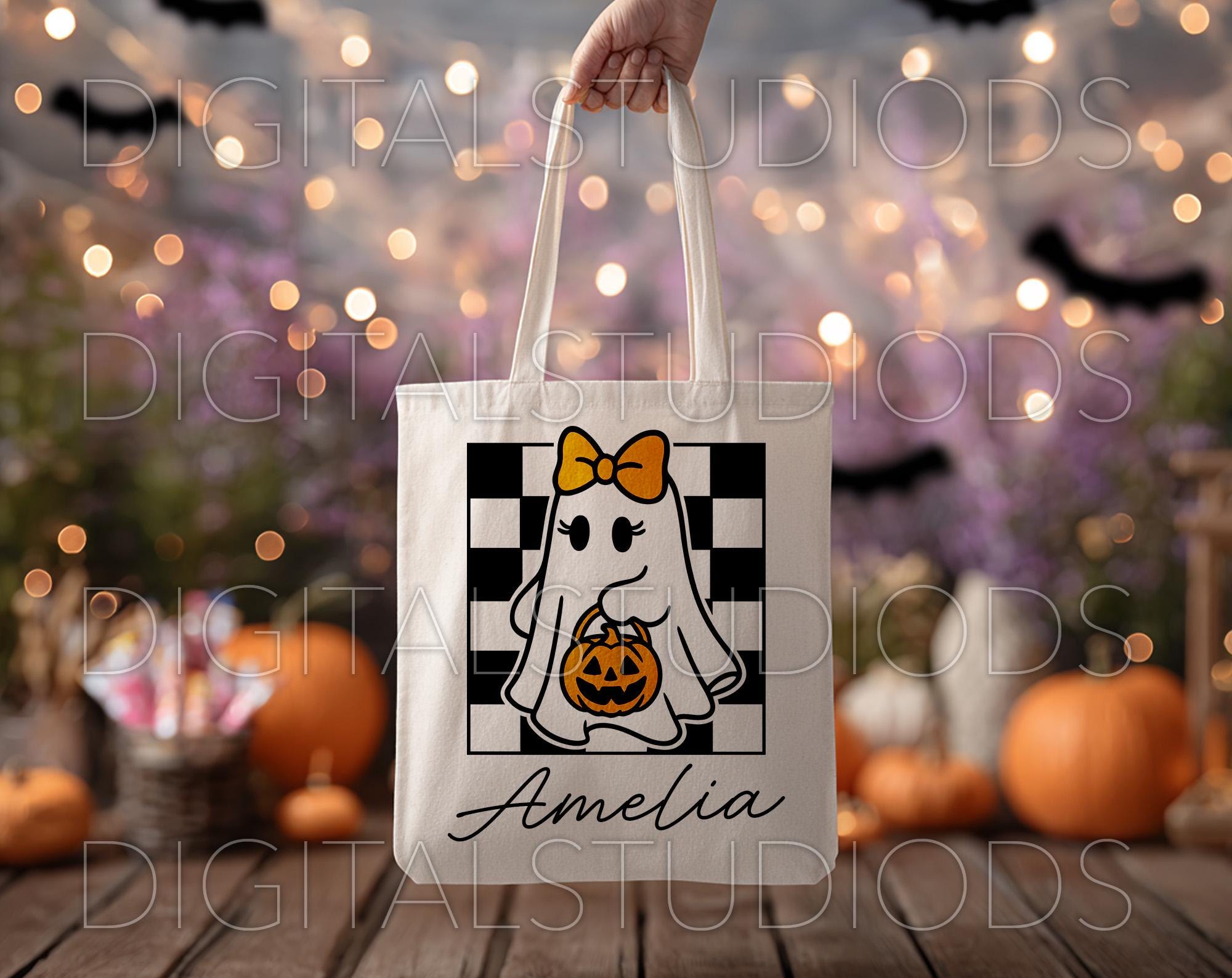 Cute Ghost SVG for Trick or Treat Bags, Halloween Boy Girl Clipart ...