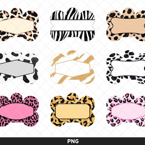 Animal Print Dog Tags, Dog Tag Personalized, Dog Tag, Dog Tag Sublimation, Dog Tag Design png, Dog Bone Tag Designs, Pet Tag Sublimation