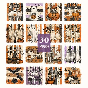 Striped Halloween PNG Bundle, Spooky Season PNG, Coquette Ghost, Bats, Pumpkin, Trendy Halloween Shirt Designs, Sublimation Instant Download