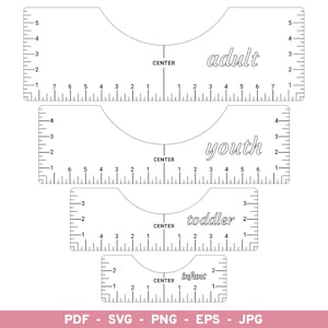 T-shirt Alignment Tool SVG, Tshirt Ruler SVG Bundle, Shirt Alignment Ruler SVG Glowforge, Shirt Placement Guide, Cut Files svg pdf png eps
