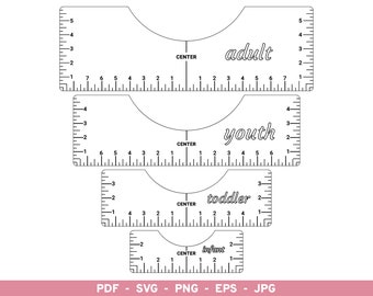 T-shirt Alignment Tool SVG, Tshirt Ruler SVG Bundle, Shirt Alignment Ruler SVG Glowforge, Shirt Placement Guide, Cut Files svg pdf png eps