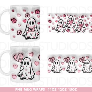 Pu&ograve; includere: Un set di tre involucri per tazze a tema San Valentino con cuori rosa e fantasmi con il testo "Be My Boo". Gli involucri per tazze sono progettati per tazze da 11 oz, 12 oz e 15 oz.