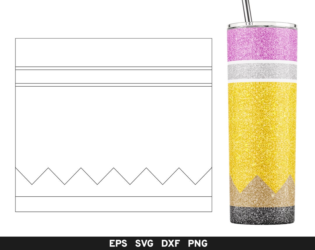 Pencil Burst Tumbler Template, Burst Tumbler Wrap, Teacher Tumbler Svg