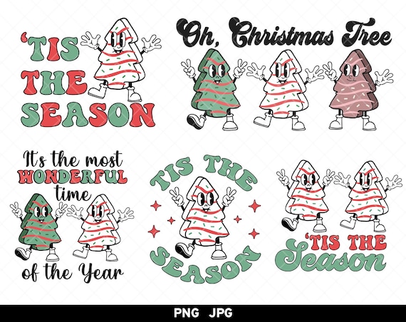 Christmas Tree Cake png, Christmas Tree Cakes png, Tis The Season Christmas Cakes png, Oh Christmas Tree Cake png, Christmas Retro Designs