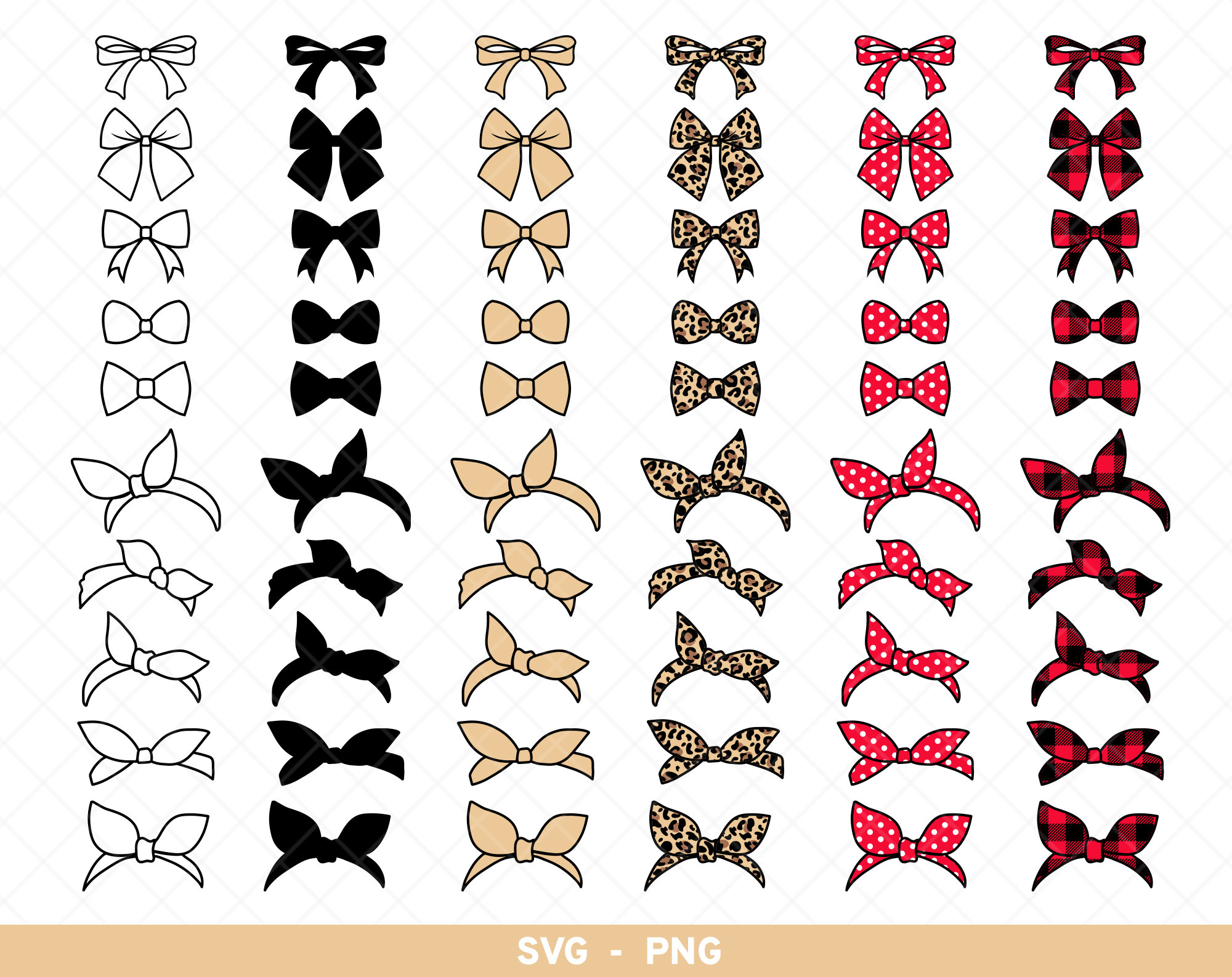 Bow Tie SVG Bundle Cute Bow Cut File Girl Bows Vector Boy Bow Tie Hair