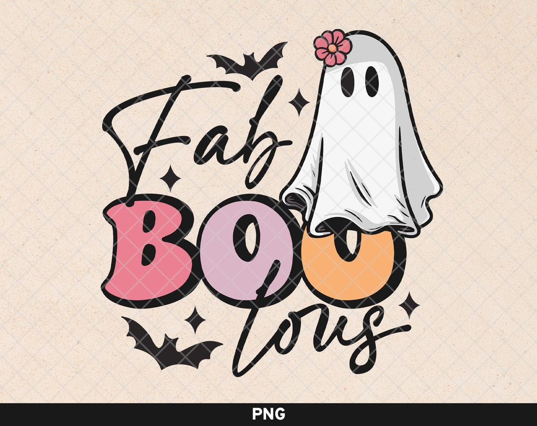 Fab Boo Lous Png Sublimation, Retro Pink Halloween Png, Cute Ghost