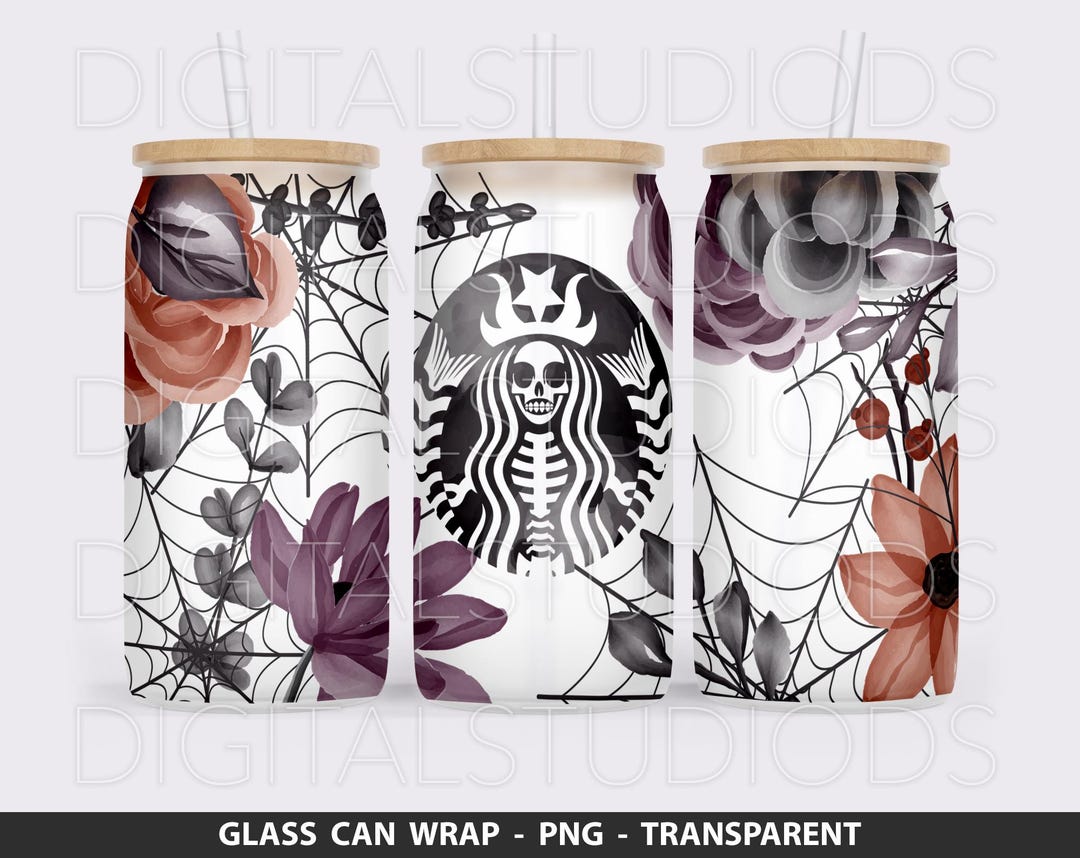 Libbey Can Wrap Png, Spooky Can Glass Wrap, Halloween Libbey Glass Png ...