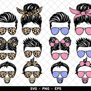 Fam Life svg Bundle, Messy bun family life svg, Mom Life svg, Dad Life svg, Bun Hair svg, Momlife Kidlife svg Bundle, Mom Daughter Son svg