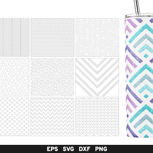 May include: A set of 9 digital seamless patterns in black and white. The patterns are geometric and abstract. The patterns are perfect for use in scrapbooking, card making, and other crafts.