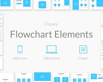 UX/UI Flow Chart Wire Frame Template - Site Map For Website Design - Photoshop - Sketch Template Last Minute Gift