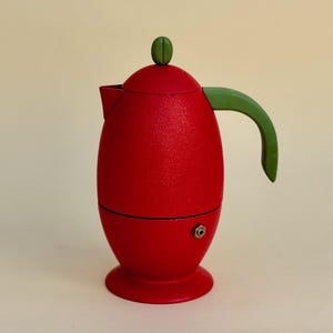 Vintage Italian Stovetop Moka Pot, in Green Aluminum, 90s, Kitchenware, Collectible Coffee Maker (2 cups espresso), Capacity: 150 ml