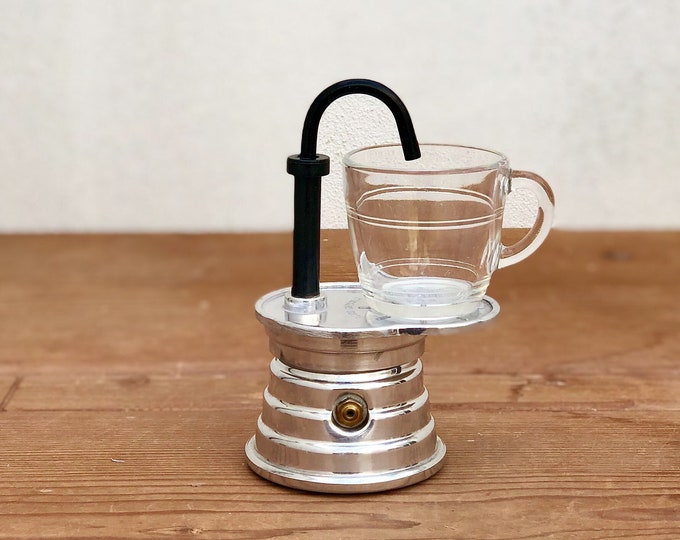 RARE Vintage alumina Stovetop Moka Pot, in Aluminum, Branded Vev Viganò