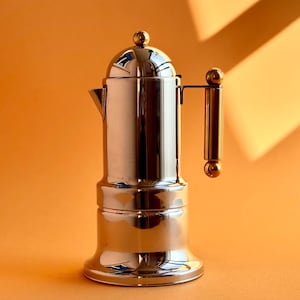 Vintage Stovetop Moka Pot "Kontessa", In Stainless Steel, Manufactured VEV Viganò, 80s, Made in ITALY, Collectible Coffee Maker (4 cups)