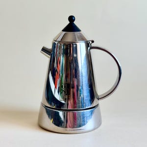 Cafeteira vintage "MIA", em aço inoxidável, produzida pela "GB" (Guido Bergna), anos 90, fabricada na Itália, cafeteira italiana colecionável para fogão (2 xícaras)
