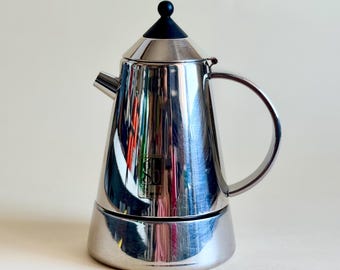 Vintage "MIA" koffiezetapparaat, van roestvrij staal, geproduceerd door "GB" (Guido Bergna), jaren 90, gemaakt in Italië, verzamelobject: mokapot voor op het fornuis (2 kopjes)