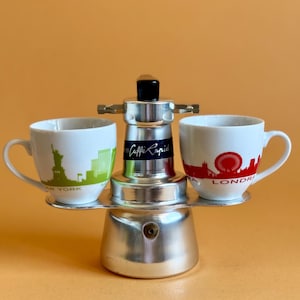 Vintage Moka-Kanne für den Herd, aus reinem 995er Aluminium und Bakelit, Marke "Caffe Rapid", 70er Jahre, hergestellt in Italien, Sammlerstück (2 Tassen)