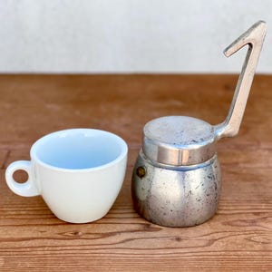 Vintage Coffee Maker, in Aluminum, 60s, Made in Italy, Collectible Espresso Coffee Pot (3 cups), Vintage Stovetop Moka Pot
