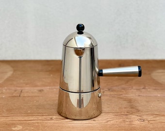Vintage Stovetop Moka Pot "Carmencita", in Stainless steel, Manufactured by "Lavazza", Made in Italy, Collectible Espresso Maker (6 cups)