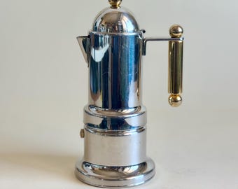 Vintage Moka-Kanne „Kontessa“ für den Herd, aus Edelstahl, 80er Jahre, hergestellt von Vev Viganò, Made in Italy, Sammlerstück (2 Tassen)