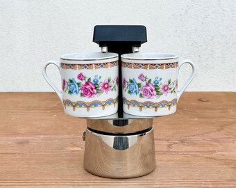 Vintage-Kaffeemaschine „LUXA“, aus Edelstahl, 80er Jahre, hergestellt „GB“ (Guido Bergna), hergestellt in ITALIEN, Sammler-Moka-Kanne für den Herd / 2 Tassen