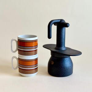 RZADKI włoski ekspres do kawy IRMEL „Maggiolina” z czarnego aluminium, vintage ITALY z lat 90., kolekcjonerski ekspres do kawy (2 filiżanki espresso)