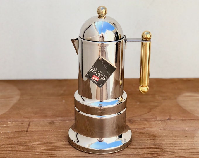 Vintage Stovetop Moka Pot kontessa, Made in ITALY, Manufactured Vev