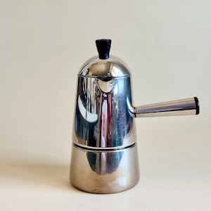 Vintage Stovetop Moka Pot "Carmencita", in Stainless steel, Manufactured by Lavazza, Made in Italy, Collectible Espresso Maker ( 2 cups )