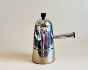 Vintage Stovetop Moka Pot "Carmencita", in Stainless steel, Manufactured by Lavazza, Made in Italy, Collectible Espresso Maker ( 2 cups )