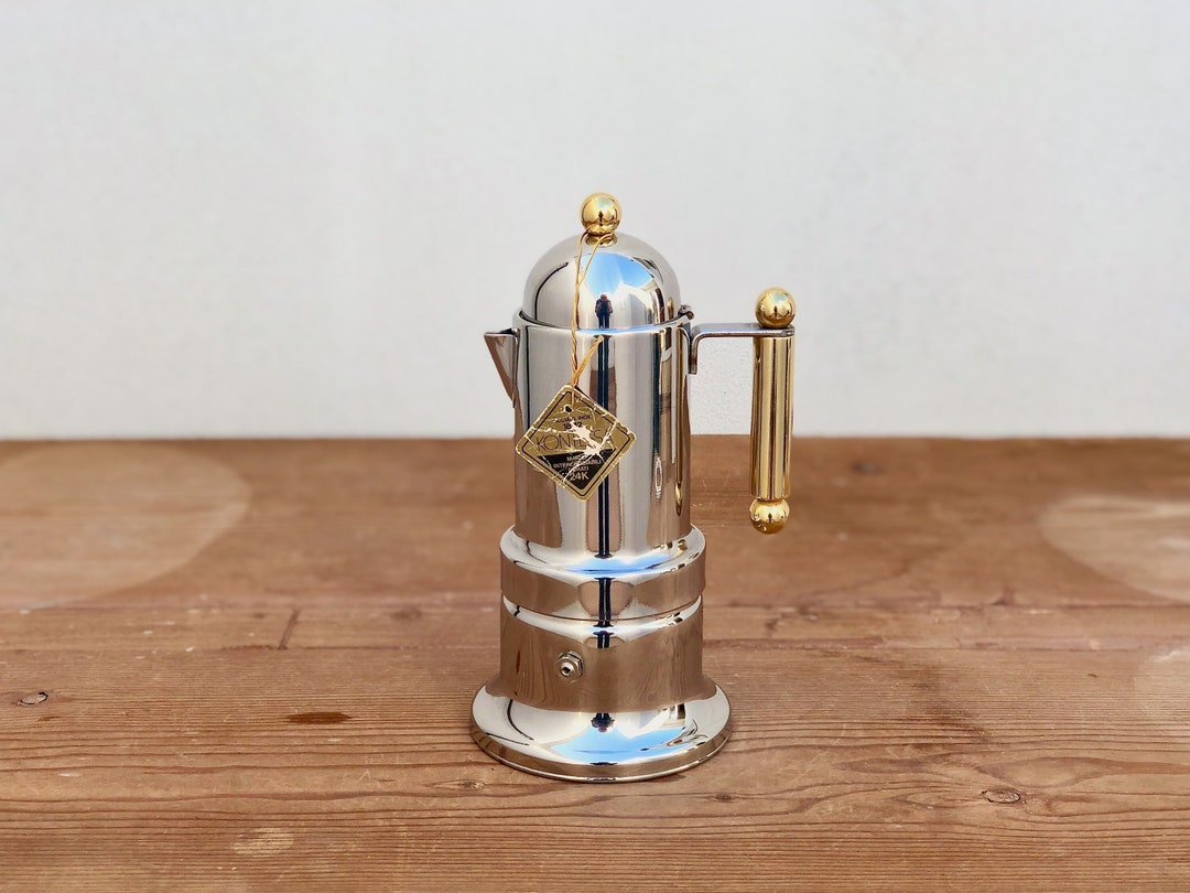 Vintage Stovetop Moka Pot kontessa, Made in ITALY, Manufactured Vev