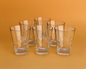 Set of 6 Vintage Cocktail Glasses "Campari Soda", Made in Italy, Restaurant/Bar/Cafeteria Decoration, Gift for New Home