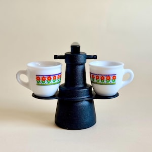 Vintage Moka-kanna för spishäll, i ren 995 aluminium och bakelit, märkesvaran "Caffe Rapid", 70-talet, tillverkad i Italien, samlarobjekt espressobryggare (2 koppar)
